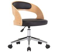 Tomostar Chaise Pivotante Salle à Manger, Chaise de Bureau Salon Noir Bois courbé et Similicuir