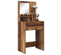 Tomostar Coiffeuse avec Miroir, Table de Maquillage Meuble Chambre avec tiroir Bois Ancien 60 x 39,6 x 135 cm