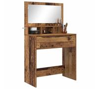 Tomostar Coiffeuse avec Miroir, Table de Maquillage Meuble Chambre avec tiroir Bois Ancien 80 x 39,6 x 135 cm