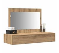 Tomostar Coiffeuse Murale avec Miroir, Table de Maquillage Suspendue avec Tiroir Table de Toilette Murale Marron 100 x 40 x 70 cm Bois d'ingénierie