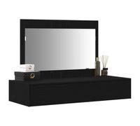 Tomostar Coiffeuse Murale avec Miroir, Table de Maquillage Suspendue avec Tiroir Table de Toilette Murale Noir 100 x 40 x 70 cm Bois d'ingénierie