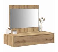 Tomostar Coiffeuse Murale avec Miroir, Table de Maquillage Suspendue avec Tiroir Table de Toilette Murale Marron 83 x 40 x 70 cm Bois d'ingénierie