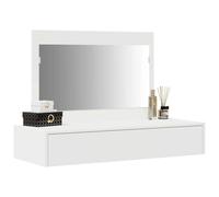 Tomostar Coiffeuse Murale avec Miroir, Table de Maquillage Suspendue avec Tiroir Table de Toilette Murale Blanc 100 x 40 x 70 cm Bois d'ingénierie