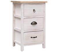 Tomostar Commode 3 Tiroirs, Commode Chambre Meuble de Rangement Chest of Drawers 35x25x57 cm Bois de Paulownia