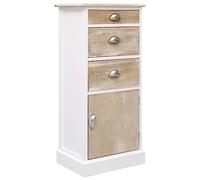 Tomostar Commode 3 Tiroirs, Commode Chambre Meuble de Rangement Chest of Drawers 38x28x86 cm Bois de Paulownia