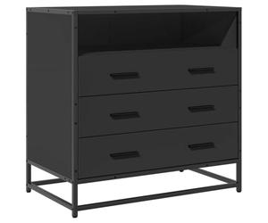 Tomostar Commode 3 Tiroirs, Commode Chambre Meuble de Rangement Chest of Drawers Noir 70x41x70 cm Bois d'ingénierie