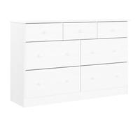 Tomostar Commode 7 Tiroirs, Commode Chambre Meuble de Rangement Chest of Drawers Alta Blanc 112x35x73 cm Bois Massif de pin