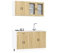 Tomostar Cuisine Complète 140 cm sans Plan de Travail, Mueble de Cuisine Complete Ensemble d'armoires de Cuisine 4 pcs Kalmar Bois d'ingénierie
