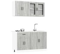 Tomostar Cuisine Complète 140 cm sans Plan de Travail, Mueble de Cuisine Complete Ensemble d'armoires de Cuisine 4 pcs Kalmar Bois d'ingénierie
