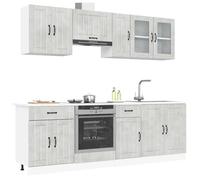 Tomostar Cuisine Complète 240 cm sans Plan de Travail, Mueble de Cuisine Complete Ensemble d'armoires de Cuisine 8 pcs Kalmar Bois d'ingénierie