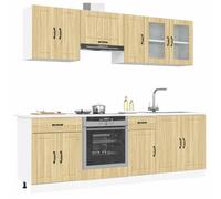 Tomostar Cuisine Complète 240 cm sans Plan de Travail, Mueble de Cuisine Complete Ensemble d'armoires de Cuisine 8 pcs Kalmar Bois d'ingénierie