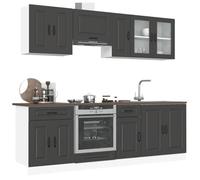 Tomostar Cuisine Complète 240 cm sans Plan de Travail, Mueble de Cuisine Complete Ensemble d'armoires de Cuisine 8 pcs Kalmar Bois d'ingénierie