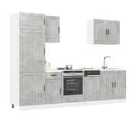Tomostar Cuisine Complète 285 cm sans Plan de Travail, Mueble de Cuisine Complete Ensemble d'armoires de Cuisine 7 pcs Lucca Bois d'ingénierie