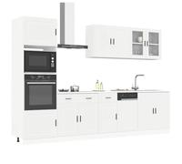 Tomostar Cuisine Complète 305 cm sans Plan de Travail, Mueble de Cuisine Complete Ensemble d'armoires Cuisine 7 pcs Kalmar Blanc Bois d'ingénierie