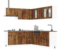 Tomostar Cuisine Complète d'angle sans Plan de Travail, Mueble de Cuisine Complete Ensemble d'armoires de Cuisine 11 pcs Porto Bois d'ingénierie