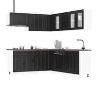 Tomostar Cuisine Complète d'angle sans Plan de Travail, Mueble de Cuisine Complete Ensemble d'armoires de Cuisine 11 pcs Porto Bois d'ingénierie