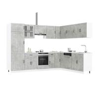Tomostar Cuisine Complète d'angle sans Plan de Travail, Mueble de Cuisine Complete Ensemble d'armoires de Cuisine 14 pcs Lucca Bois d'ingénierie