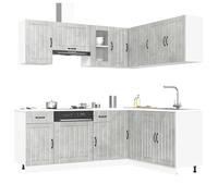 Tomostar Cuisine Complète d'angle sans Plan de Travail, Mueble de Cuisine Complete Ensemble d'armoires de Cuisine 11 pcs Kalmar Bois d'ingénierie