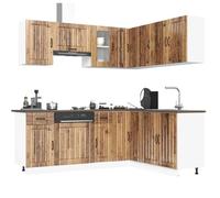 Tomostar Cuisine Complète d'angle sans Plan de Travail, Mueble de Cuisine Complete Ensemble d'armoires de Cuisine 11 pcs Kalmar Bois d'ingénierie