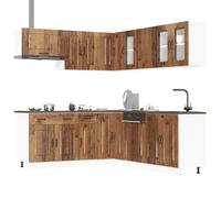 Tomostar Cuisine Complète d'angle sans Plan de Travail, Mueble de Cuisine Complete Ensemble d'armoires de Cuisine 11 pcs Kalmar Bois d'ingénierie