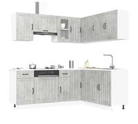 Tomostar Cuisine Complète d'angle sans Plan de Travail, Mueble de Cuisine Complete Ensemble d'armoires de Cuisine 11 pcs Lucca Bois d'ingénierie