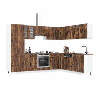Tomostar Cuisine Complète d'angle sans Plan de Travail, Mueble de Cuisine Complete Ensemble d'armoires de Cuisine 14 pcs Porto Bois d'ingénierie