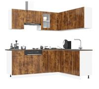 Tomostar Cuisine Complète d'angle sans Plan de Travail, Mueble de Cuisine Complete Ensemble d'armoires de Cuisine 11 pcs Porto Bois d'ingénierie
