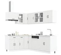 Tomostar Cuisine Complète d'angle sans Plan de Travail, Mueble de Cuisine Complete Ensemble d'armoires de Cuisine 11 pcs Lucca Bois d'ingénierie