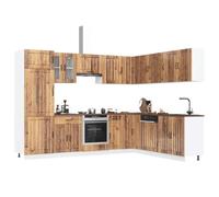 Tomostar Cuisine Complète d'angle sans Plan de Travail, Mueble de Cuisine Complete Ensemble d'armoires de Cuisine 14 pcs Lucca Bois d'ingénierie