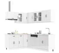 Tomostar Cuisine Complète d'angle sans Plan de Travail, Mueble de Cuisine Complete Ensemble d'armoires de Cuisine 11 pcs Kalmar Bois d'ingénierie