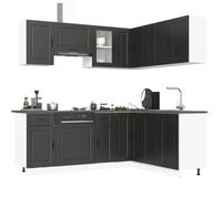 Tomostar Cuisine Complète d'angle sans Plan de Travail, Mueble de Cuisine Complete Ensemble d'armoires de Cuisine 11 pcs Porto Bois d'ingénierie