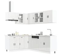 Tomostar Cuisine Complète d'angle sans Plan de Travail, Mueble de Cuisine Complete Ensemble d'armoires de Cuisine 11 pcs Porto Bois d'ingénierie