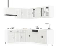 Tomostar Cuisine Complète d'angle sans Plan de Travail, Mueble de Cuisine Complete Ensemble d'armoires de Cuisine 11 pcs Porto Bois d'ingénierie