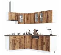 Tomostar Cuisine Complète d'angle sans Plan de Travail, Mueble de Cuisine Complete Ensemble d'armoires de Cuisine 11 pcs Kalmar Bois d'ingénierie