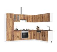 Tomostar Cuisine Complète d'angle sans Plan de Travail, Mueble de Cuisine Complete Ensemble d'armoires de Cuisine 14 pcs Kalmar Bois d'ingénierie