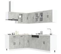 Tomostar Cuisine Complète d'angle sans Plan de Travail, Mueble de Cuisine Complete Ensemble d'armoires de Cuisine 11 pcs Kalmar Bois d'ingénierie