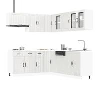 Tomostar Cuisine Complète d'angle sans Plan de Travail, Mueble de Cuisine Complete Ensemble d'armoires de Cuisine 11 pcs Lucca Bois d'ingénierie