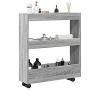 Tomostar Desserte de Cuisine, Desserte Étroite Chariot de Rangement à roulettes étroit 3 Niveaux 60 x 18 x 70 cm Sonoma Gris