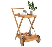 Tomostar Desserte de Jardin, Chariot de Bar Desserte Extérieur 54x87x90 cm Bois Massif d'acacia