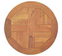 Tomostar Dessus de Table, Plateau de Table à Manger Remplacement Bois de Teck Solide Rond 2,5 cm 40 cm