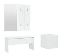 Tomostar Ensemble Meuble d'entrée, Ensemble Vestiaire d’entrée Blanc Bois d'ingénierie