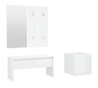 Tomostar Ensemble Meuble d'entrée, Ensemble Vestiaire d’entrée Blanc Brillant Bois d'ingénierie