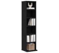Tomostar Étagère Colonne à CD/DVD, Meuble de Rangement CD et DVD Armoire à CD Étagère Bibliothèque chêne noir 21x20x88 cm bois d'ingénierie