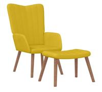 Tomostar Fauteuil avec Repose Pied, Fauteuil Salon Scandinave Chaise de Coiffeuse avec Repose-Pied Jaune Moutarde Velours