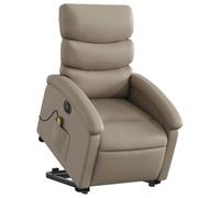 Tomostar Fauteuil Releveur Électrique, Fauteuil Relax de Massage Inclinable Chaise de Relaxation Cappuccino Similicuir
