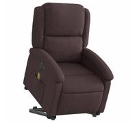 Tomostar Fauteuil Releveur Électrique, Fauteuil Relax de Massage Inclinable Chaise de Relaxation Marron foncé Tissu
