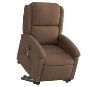 Tomostar Fauteuil Releveur Électrique, Fauteuil Relax de Massage Inclinable Chaise de Relaxation Marron Tissu