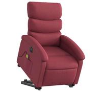 Tomostar Fauteuil Releveur Électrique, Fauteuil Relax de Massage Inclinable Chaise de Relaxation Rouge Bordeaux Tissu