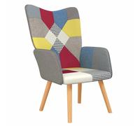 Tomostar Fauteuil Scandinave Patchwork, Fauteuil de Salon Chaise Coiffeuse Patchwork Tissu
