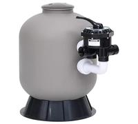Tomostar Filtre à Sable, Cuve de Filtration Piscine avec vanne à 6 Voies Gris